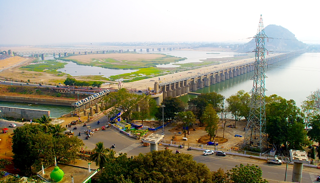 Krishna River view temple